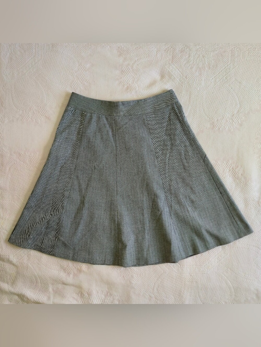 Covington Petite Stretch Grey A-Line Lightweight Skirt Preppy Office Size 6P